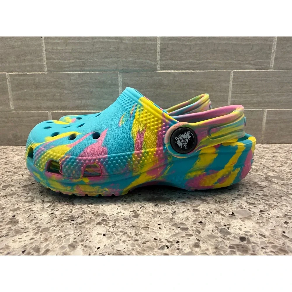 Crocs Toddler Classic Multi-Color Marbled Clog/Slip-On Casual Shoes Size C9